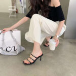 صندل پاشنه دار ساده - کد (23487) - تصویر 18